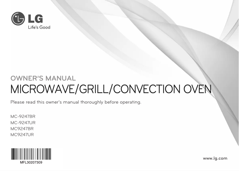 Page 1 de la notice Manuel utilisateur LG MC-9247BR