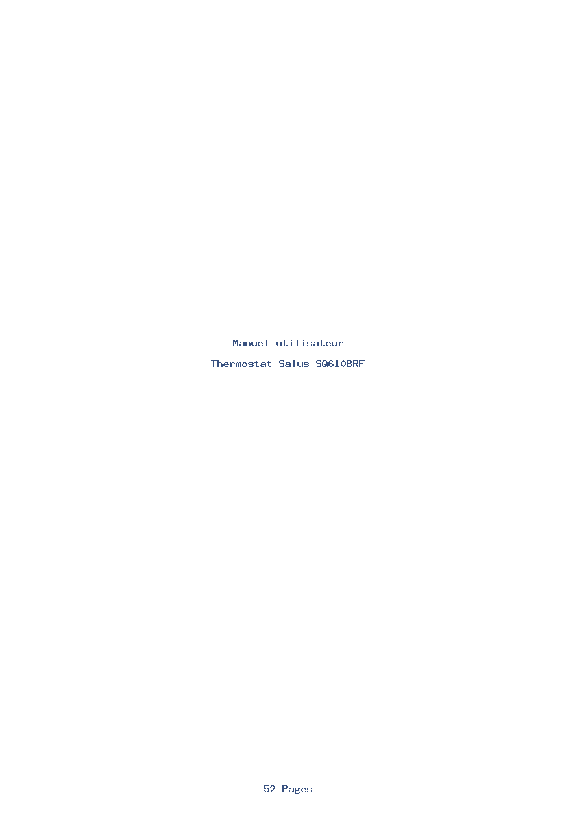 Page 1 de la notice Manuel utilisateur Salus SQ610BRF
