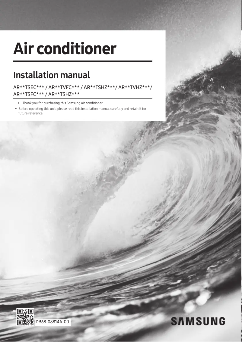 Page 1 de la notice Guide d'installation Samsung AR12TSHZGWKX