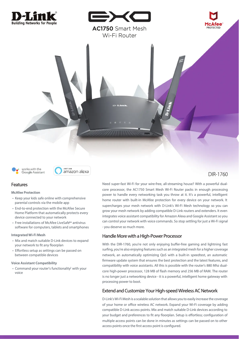 Page 1 de la notice Fiche technique D-Link DIR-1760