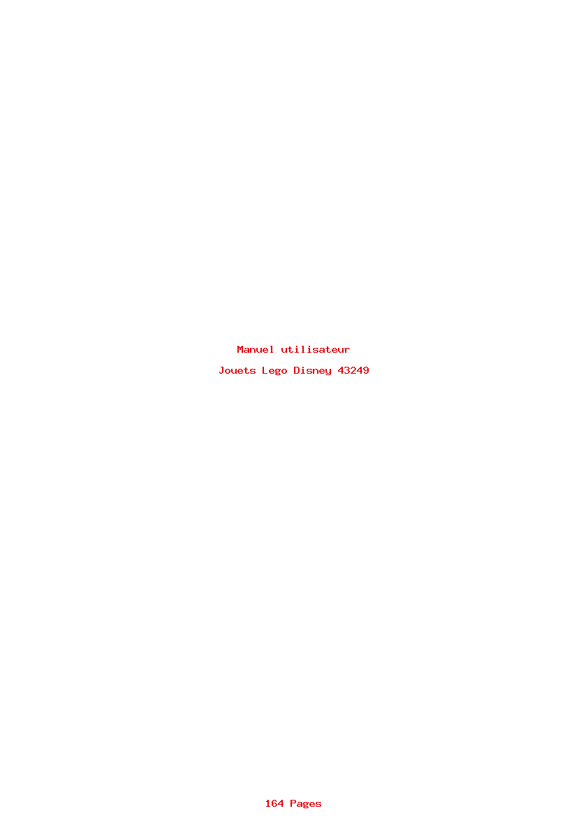 Page 1 de la notice Manuel utilisateur Lego Disney 43249