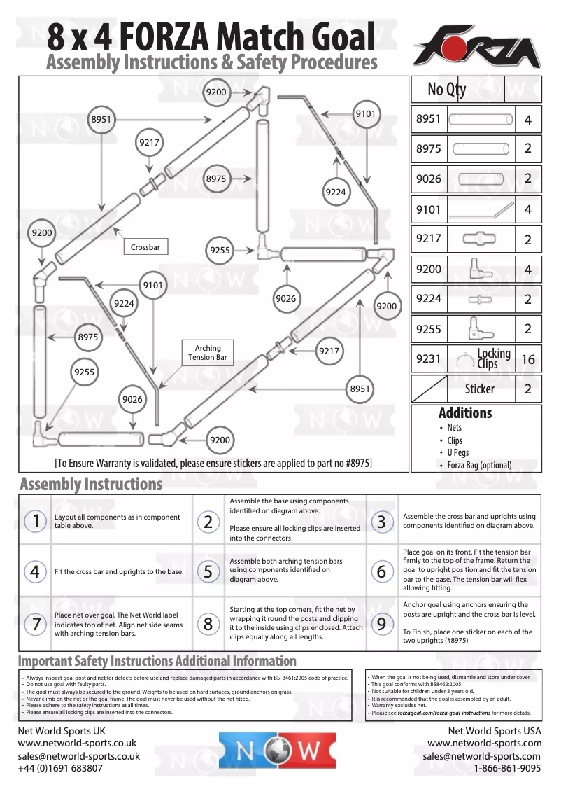 Page 1 de la notice Manuel utilisateur Forza 8x4 Match