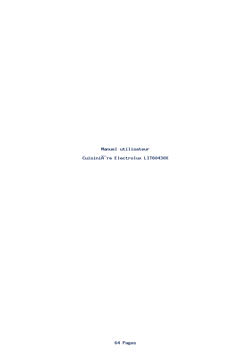 Page 1 de la notice Manuel utilisateur Electrolux LIT60430X