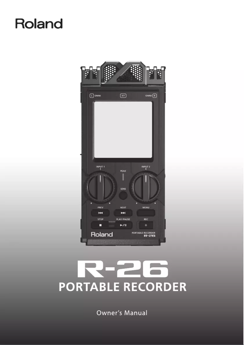 Page 1 de la notice Manuel utilisateur Roland R-26