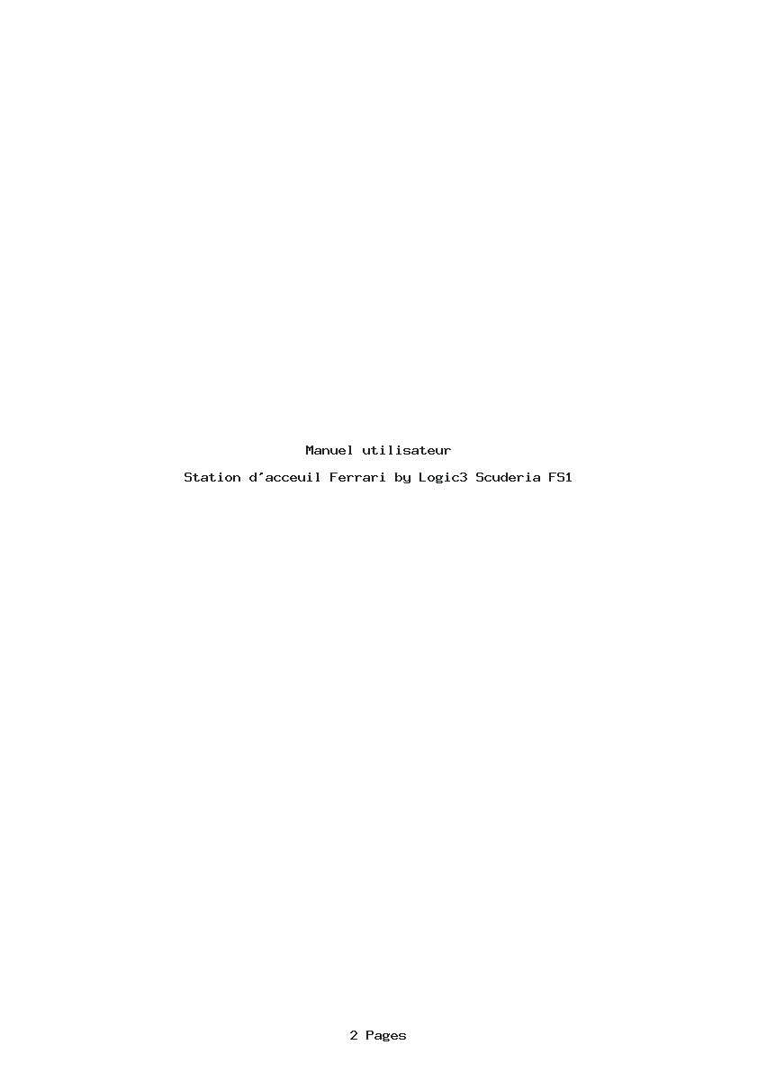 Page 1 de la notice Manuel utilisateur Ferrari by Logic3 Scuderia FS1