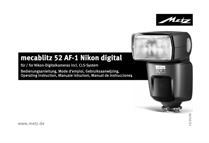 Página 1 del manual Manual de usuario Metz Mecablitz 52 AF-1 Nikon digital