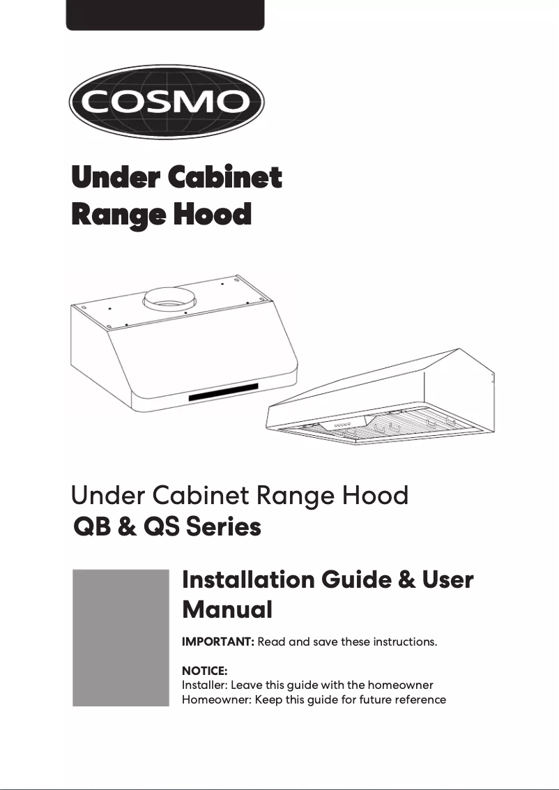 Page 1 de la notice Manuel utilisateur Cosmo COS-QB75