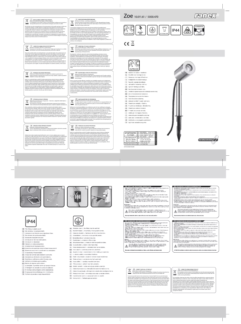 Page 1 de la notice Manuel utilisateur Ranex Zoe