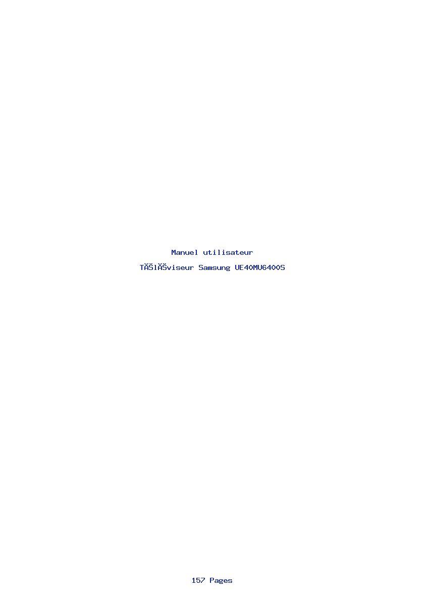 Page 1 de la notice Manuel utilisateur Samsung UE40MU6400S