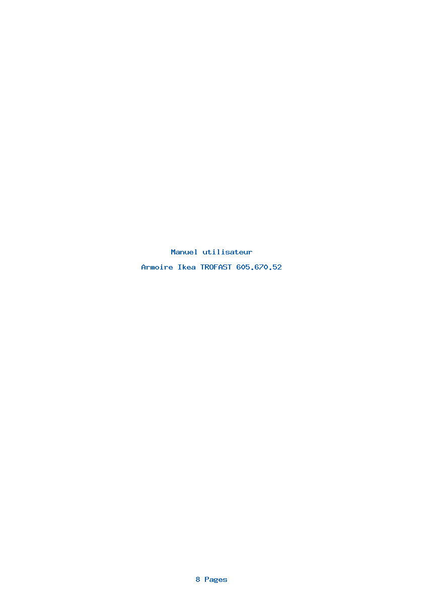 Page 1 de la notice Manuel utilisateur Ikea TROFAST 605.670.52