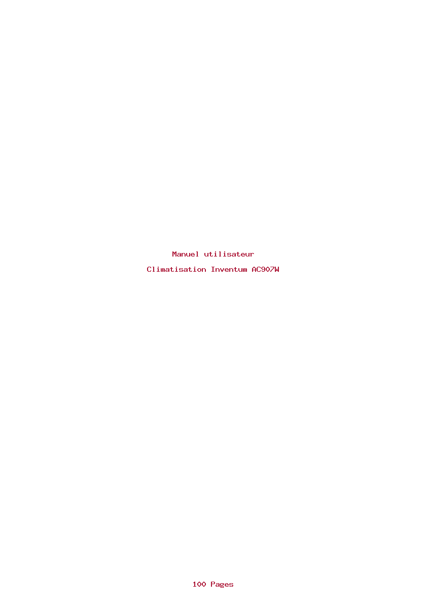 Page 1 de la notice Manuel utilisateur Inventum AC907W