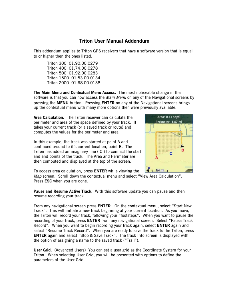 Page 1 de la notice Manuel utilisateur Magellan Triton 300