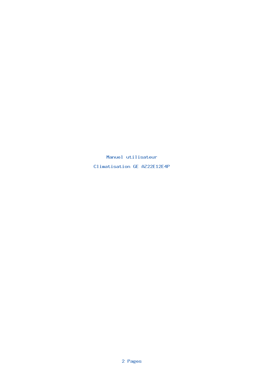 Page 1 de la notice Manuel utilisateur GE AZ22E12E4P