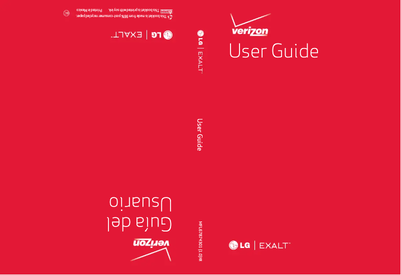Page 1 de la notice Manuel utilisateur LG Exalt