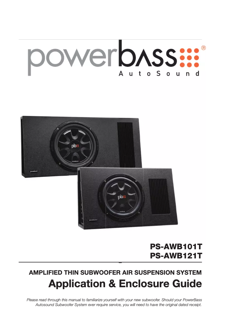 Página 1 del manual Manual de usuario PowerBass PS-AWB121T