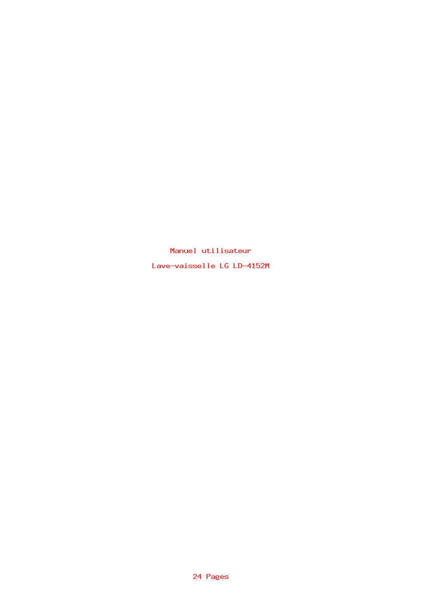 Page 1 de la notice Manuel utilisateur LG LD-4152M