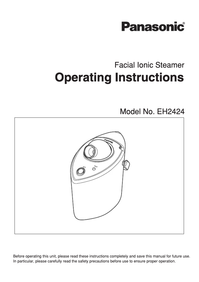 Page 1 de la notice Manuel utilisateur Panasonic EH-2424