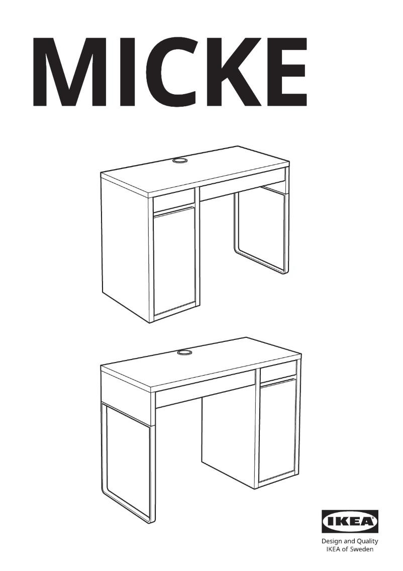 Page 1 de la notice Manuel utilisateur Ikea MICKE 102.447.43