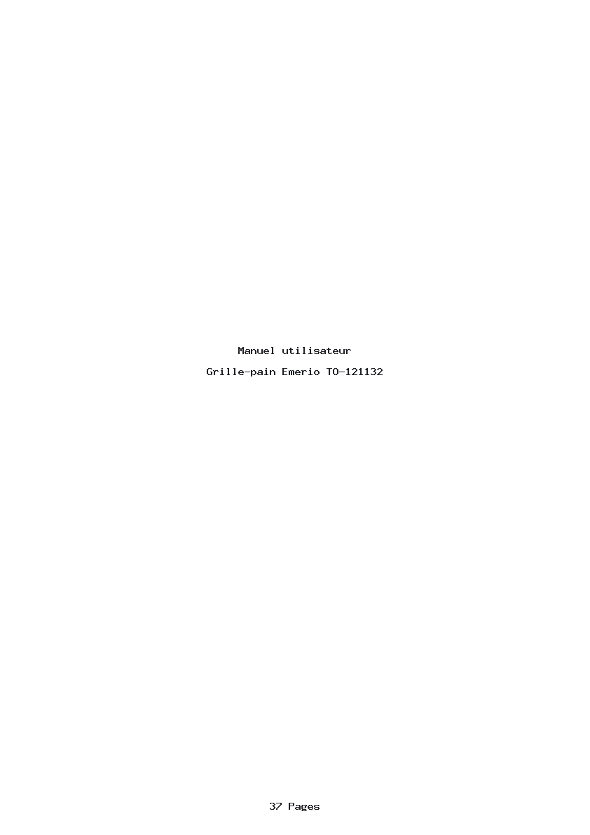 Page 1 de la notice Manuel utilisateur Emerio TO-121132