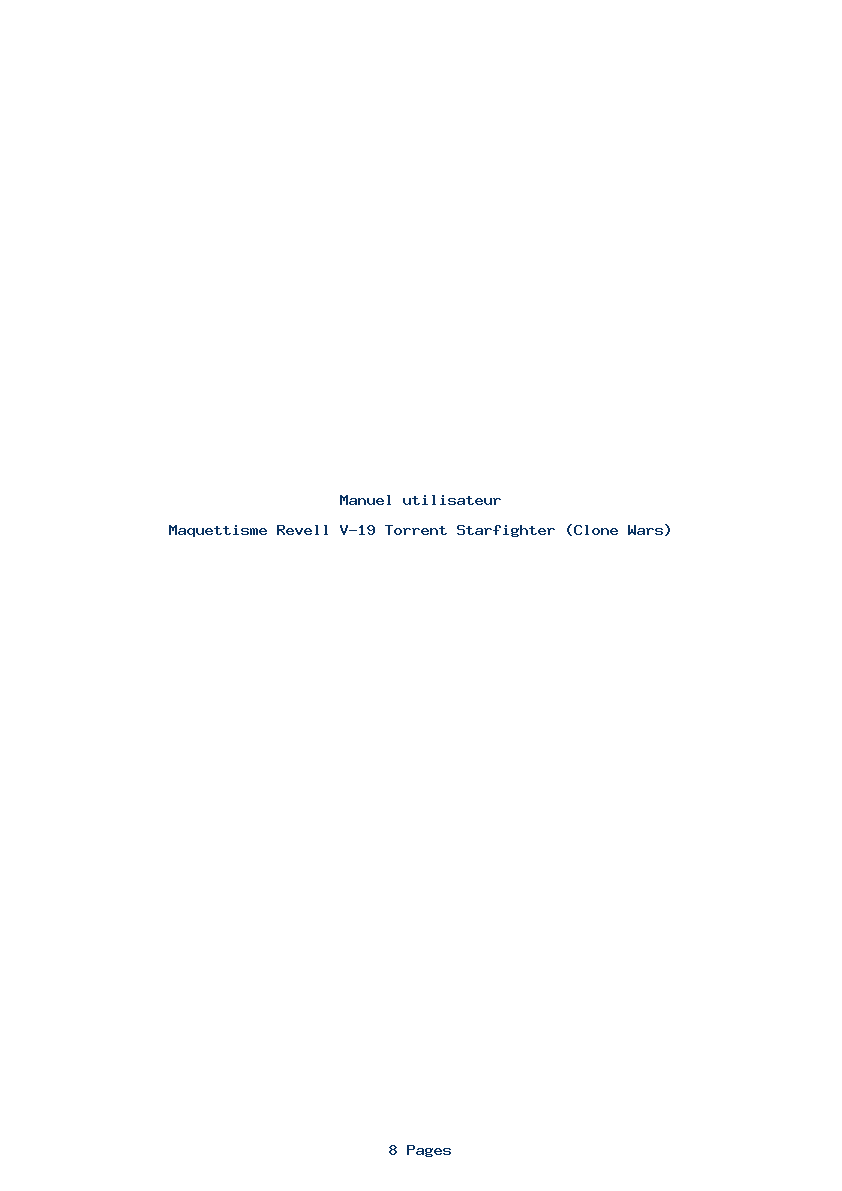 Page 1 de la notice Manuel utilisateur Revell V-19 Torrent Starfighter (Clone Wars)