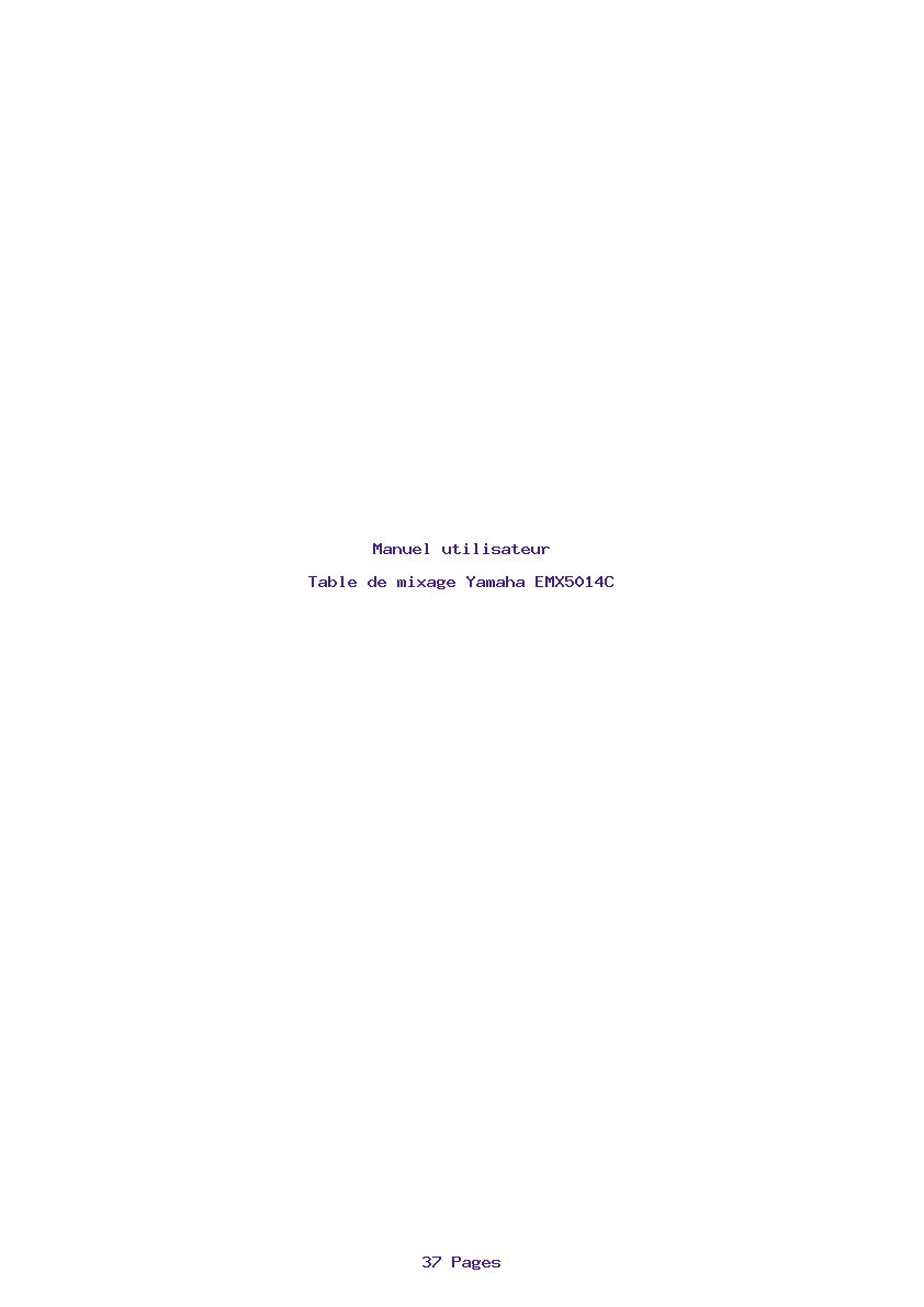 Page 1 de la notice Manuel utilisateur Yamaha EMX5014C