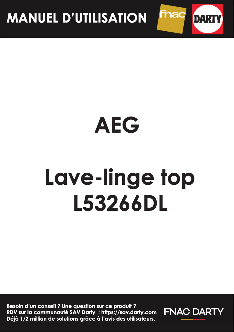 Page 1 de la notice Manuel utilisateur AEG L53266DL