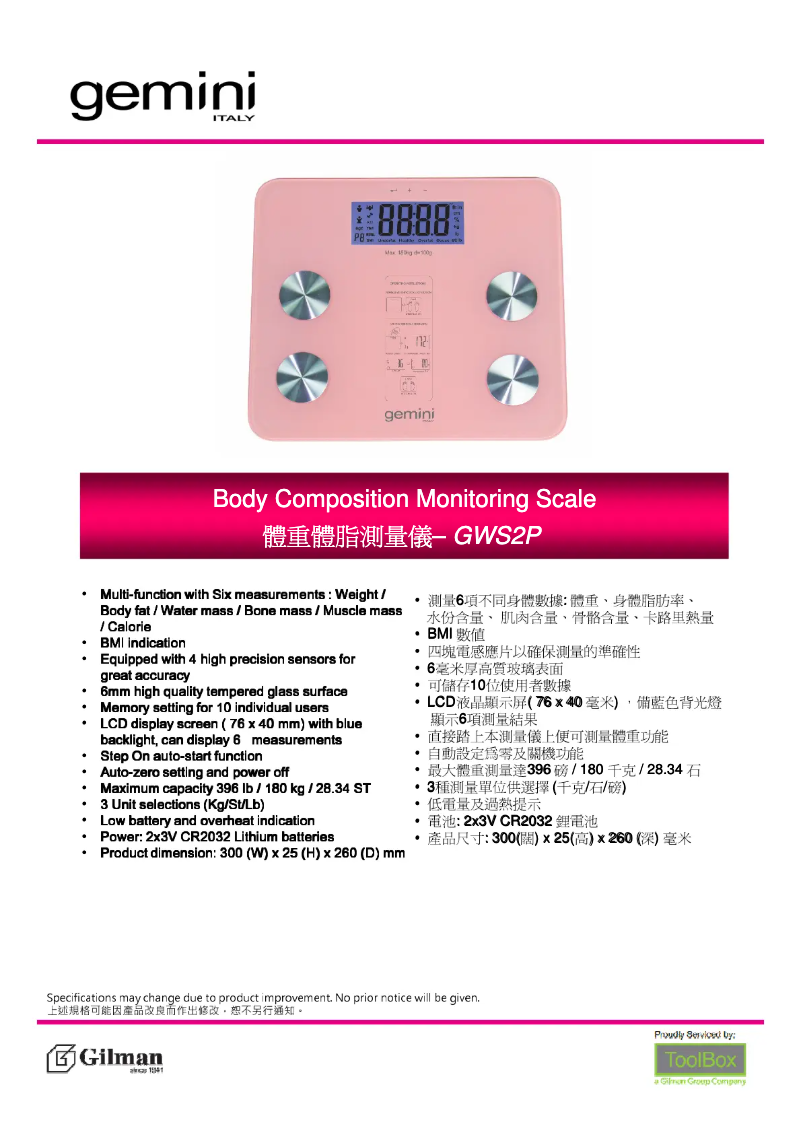 Página 1 del manual Manual de usuario Gemini GWS2P