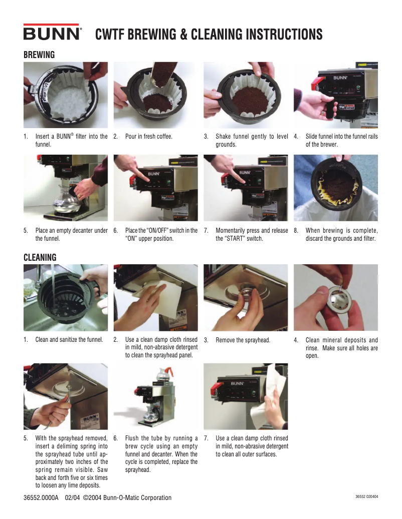 Page 1 de la notice Manuel utilisateur Bunn CRTF5