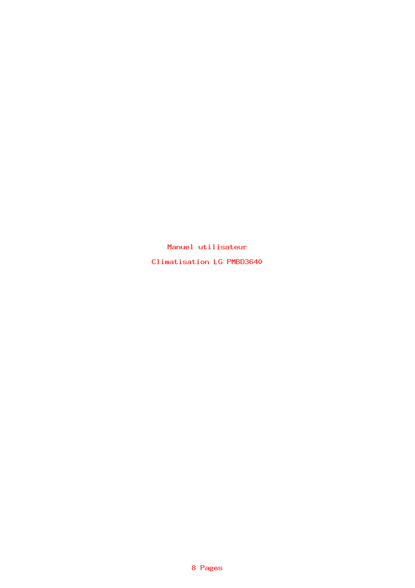 Page 1 de la notice Manuel utilisateur LG PMBD3640