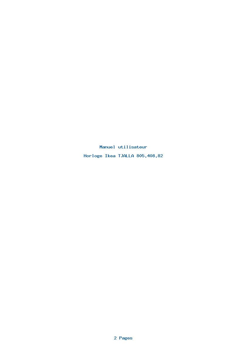 Page 1 de la notice Manuel utilisateur Ikea TJALLA 805.408.82