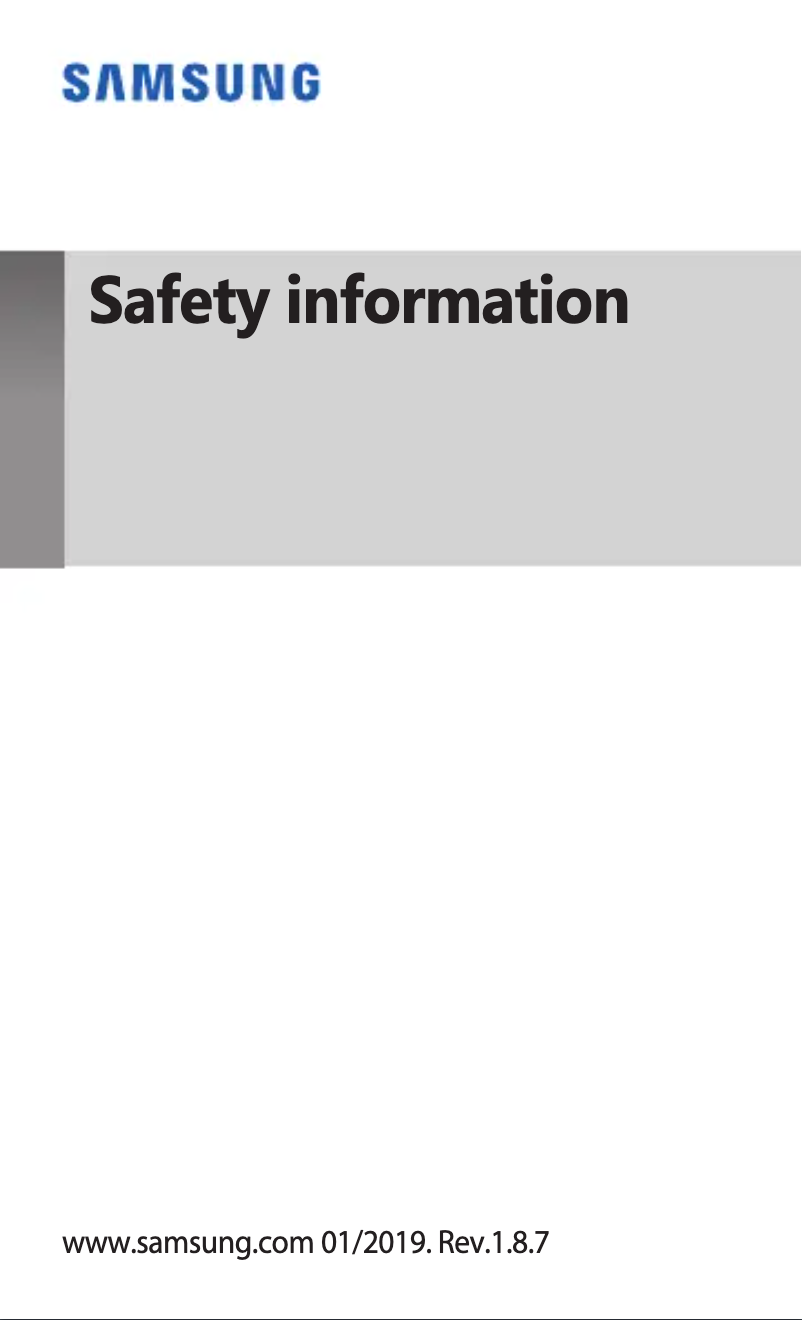 Page 1 de la notice Instructions de sécurité Samsung Galaxy Xcover