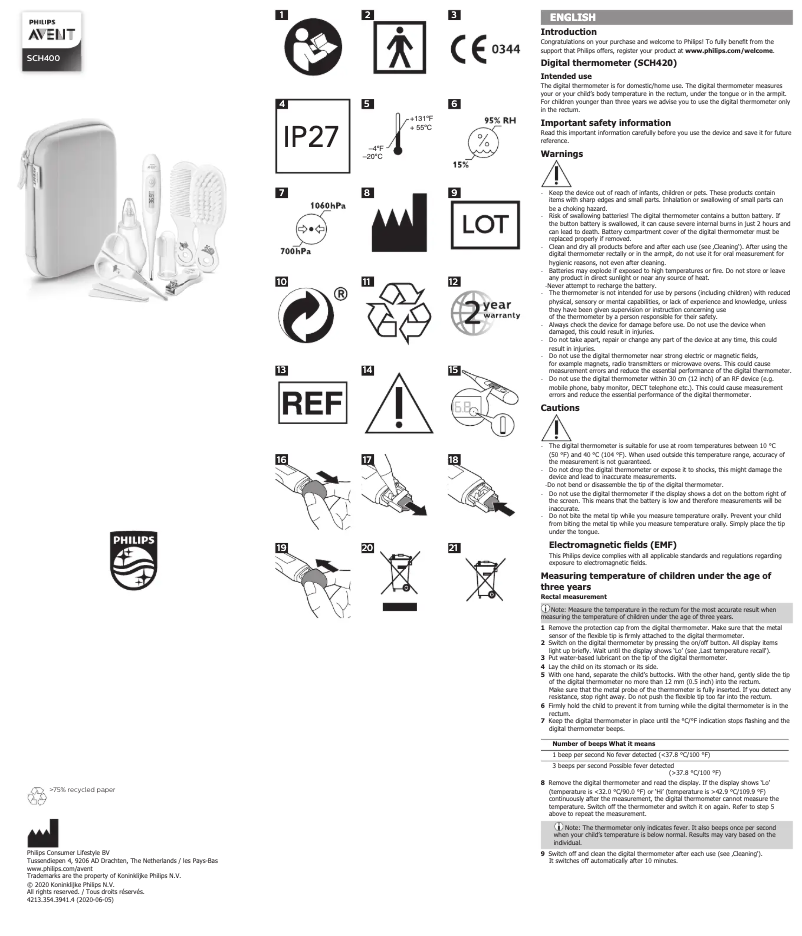 Página 1 del manual Manual de usuario Philips Avent SCH400