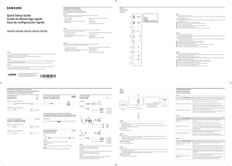 Página 1 del manual Manual de usuario Samsung QM43B