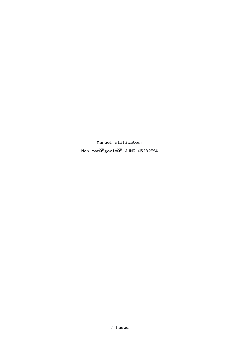 Image de la première page du manuel de l'appareil A5232FSW