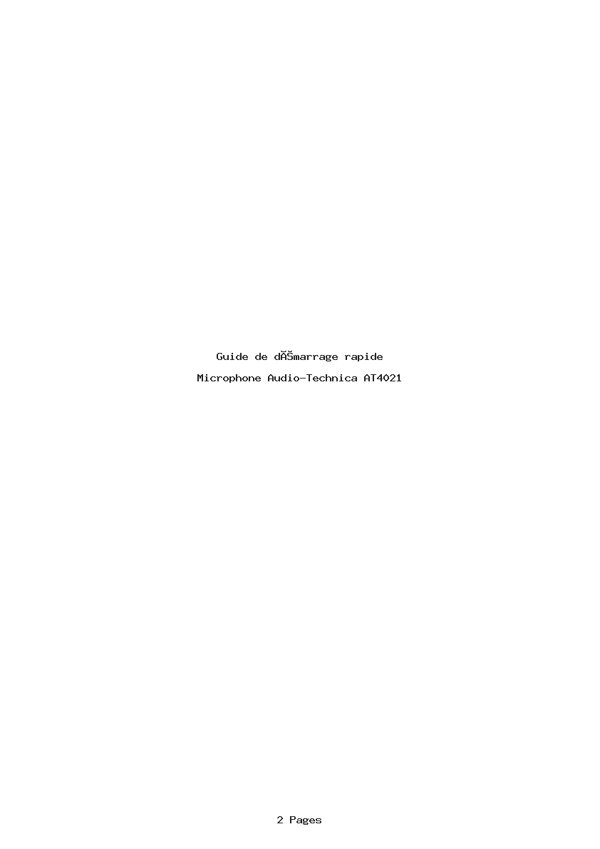 Image de la première page du manuel de l'appareil AT4021