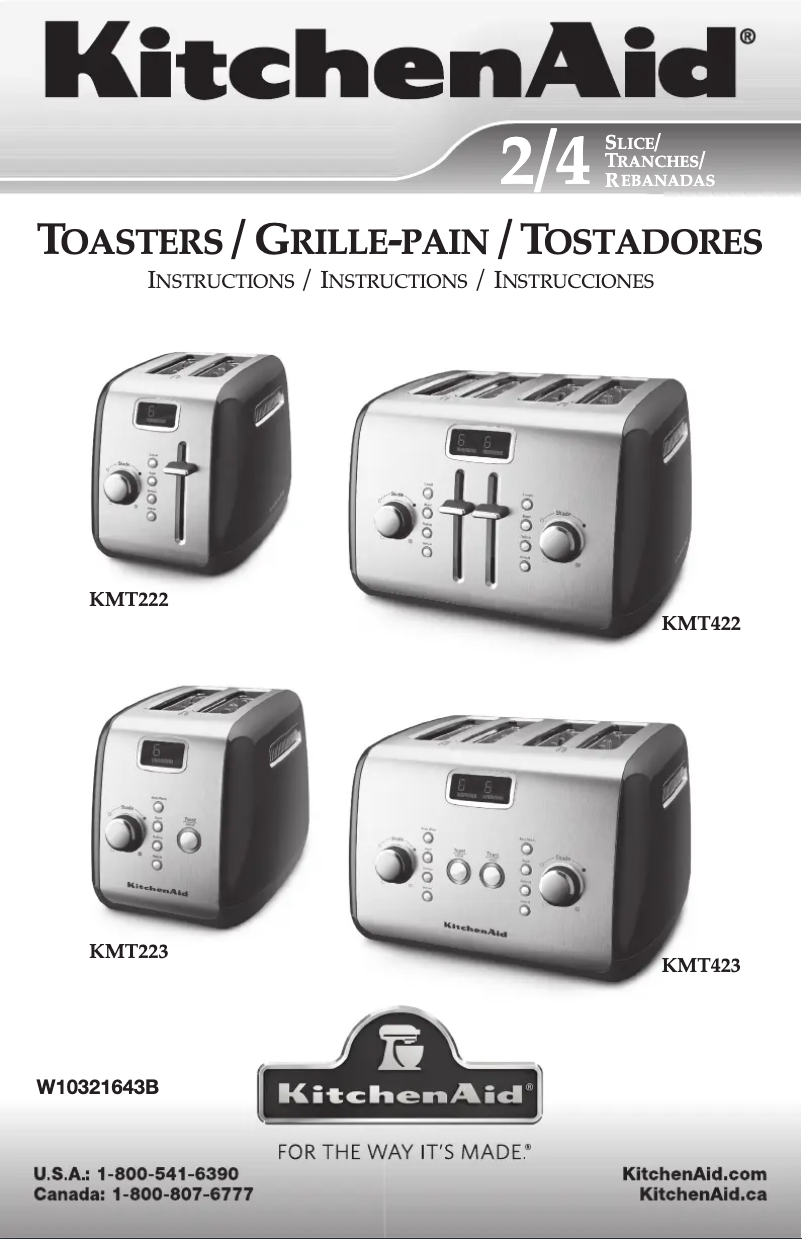 Page 1 de la notice Manuel utilisateur KitchenAid KMT222OB