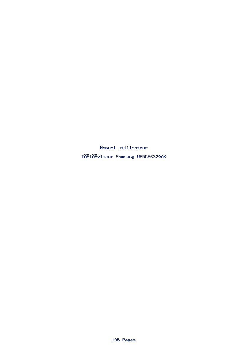 Page 1 de la notice Manuel utilisateur Samsung UE55F6320AK