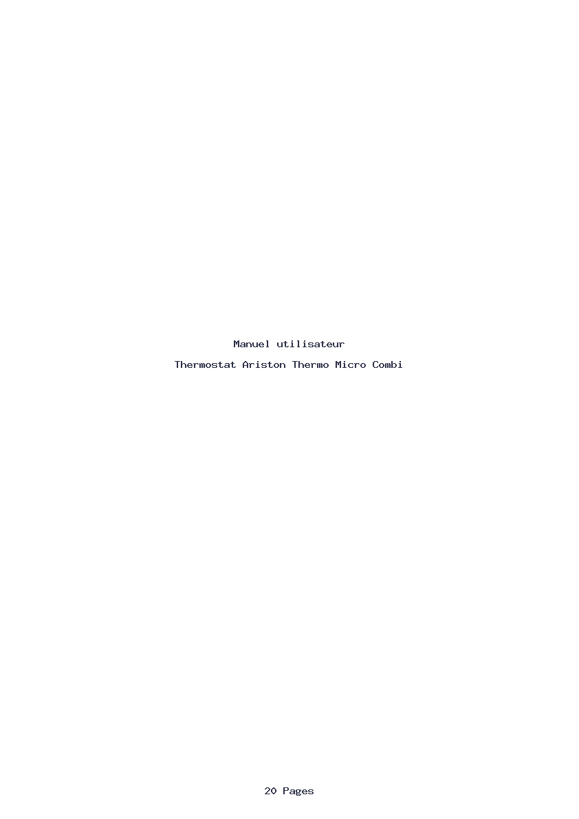 Page 1 de la notice Manuel utilisateur Ariston Thermo Micro Combi