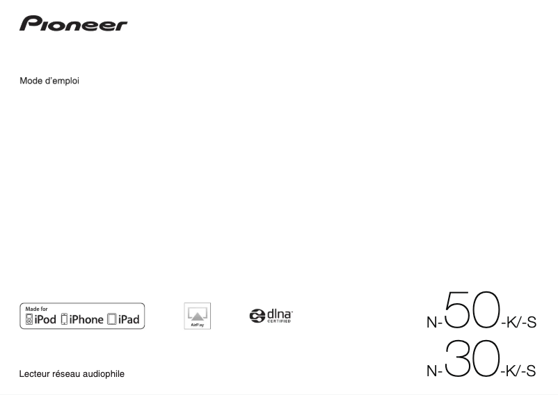 Page 1 de la notice Manuel utilisateur Pioneer N-30-K