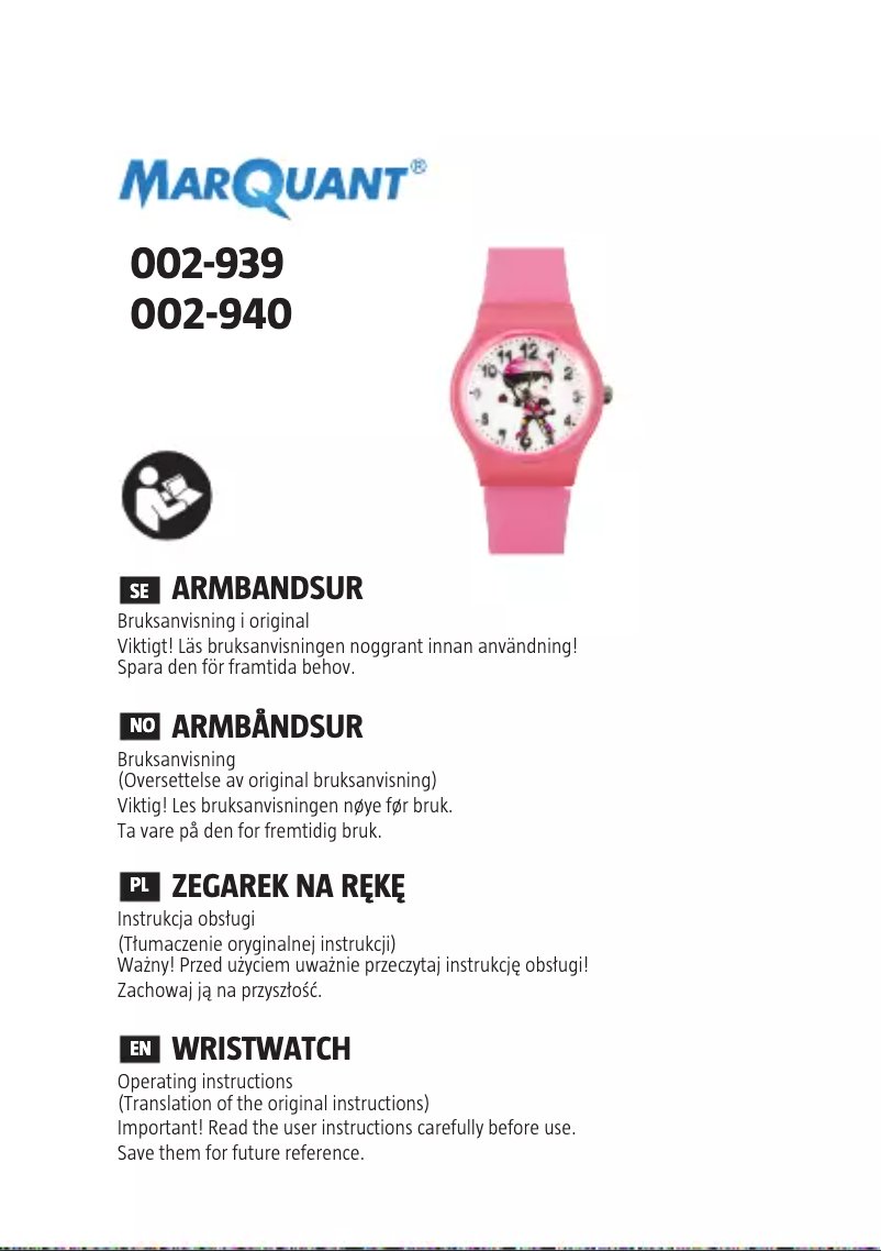 Page 1 de la notice Manuel utilisateur Marquant 002-939