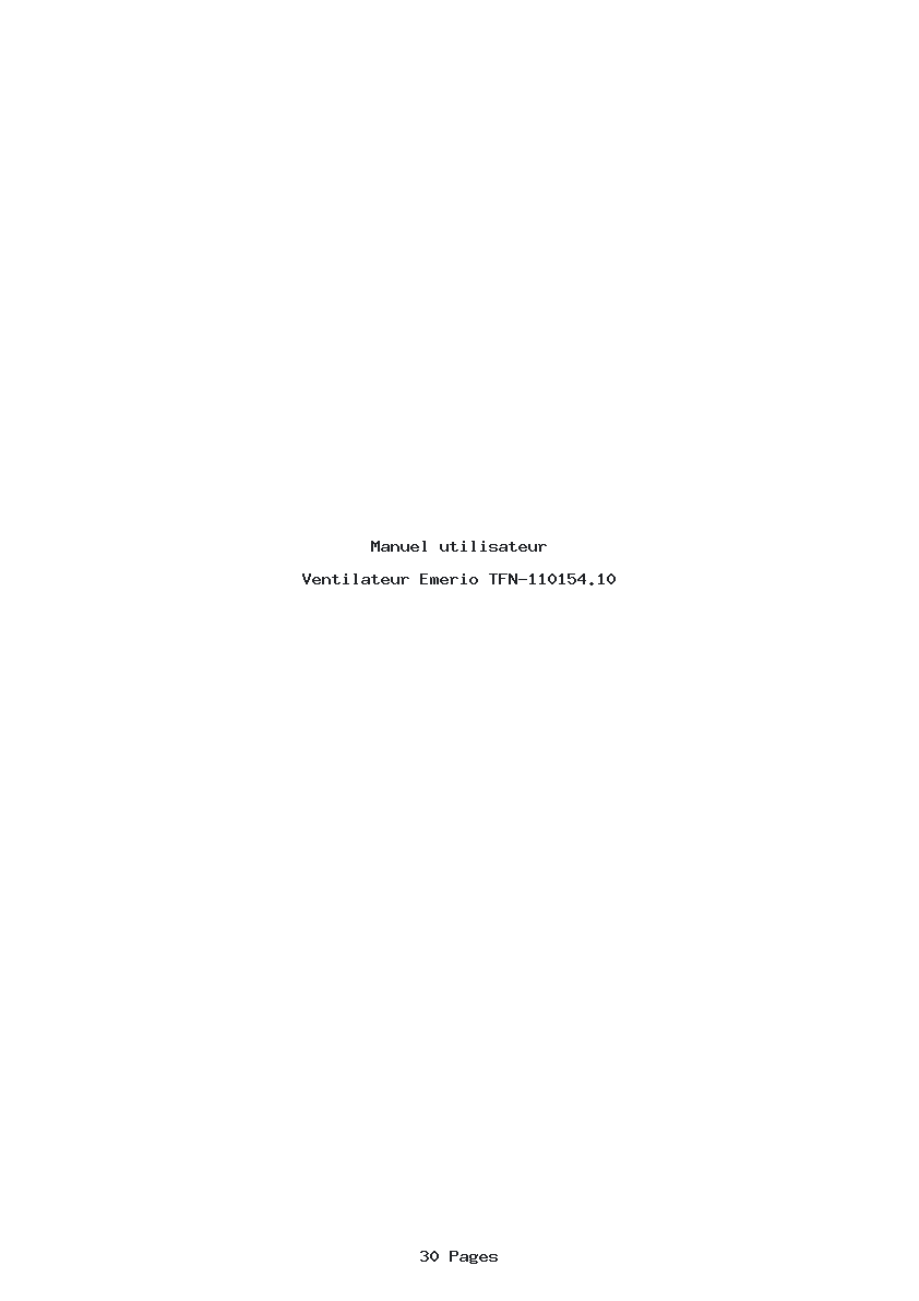 Page 1 de la notice Manuel utilisateur Emerio TFN-110154.10