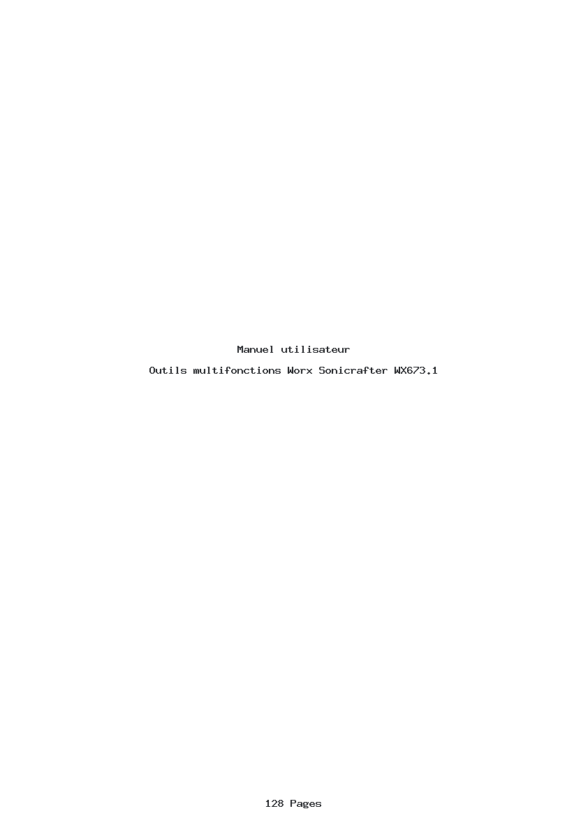 Page 1 de la notice Manuel utilisateur Worx Sonicrafter WX673.1