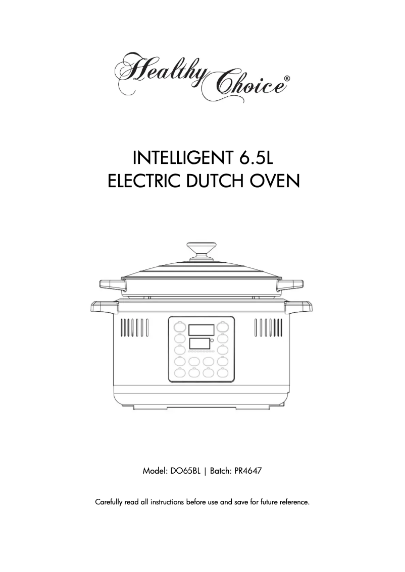 Page 1 de la notice Manuel utilisateur Healthy Choice DO65BL