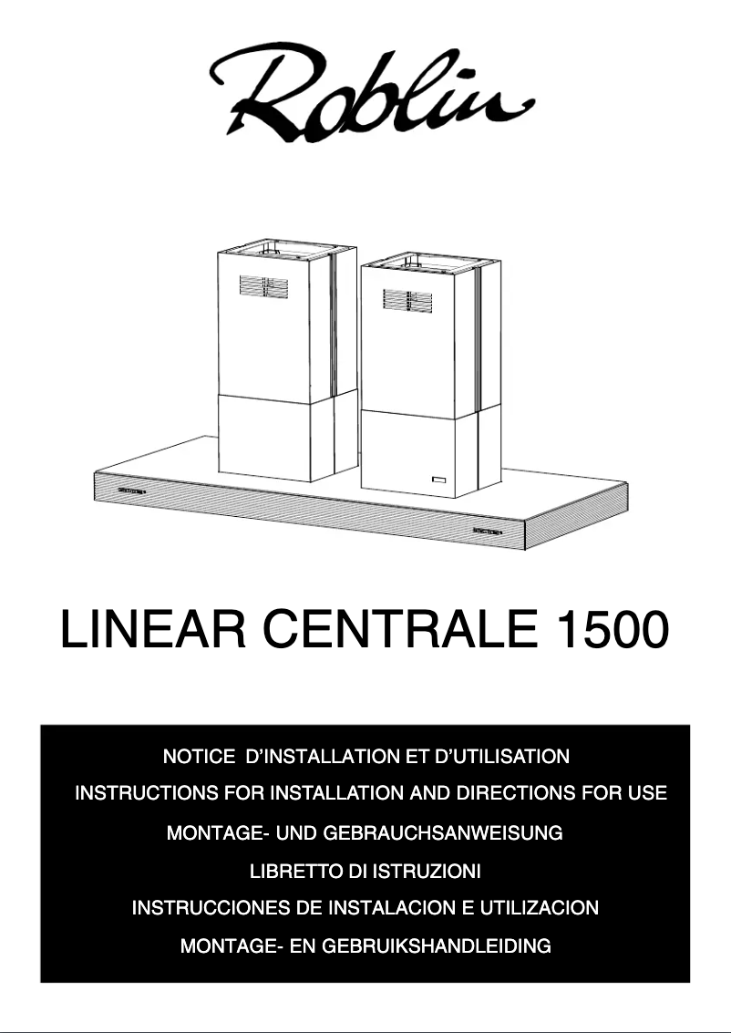 Page 1 de la notice Manuel utilisateur Roblin Linear Centrale 1500