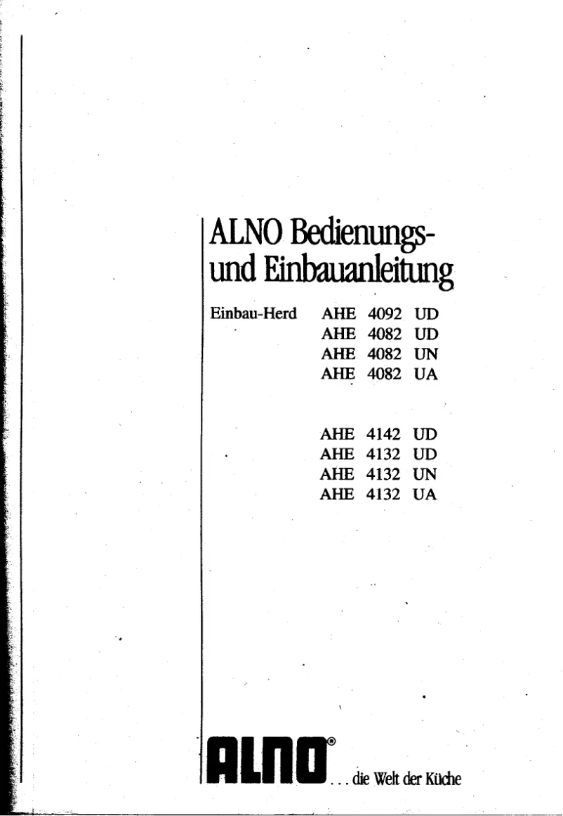 Page 1 de la notice Manuel utilisateur Alno AHE4092UD