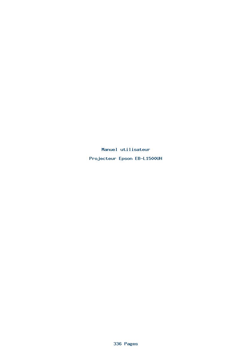Page 1 de la notice Manuel utilisateur Epson EB-L1500UH