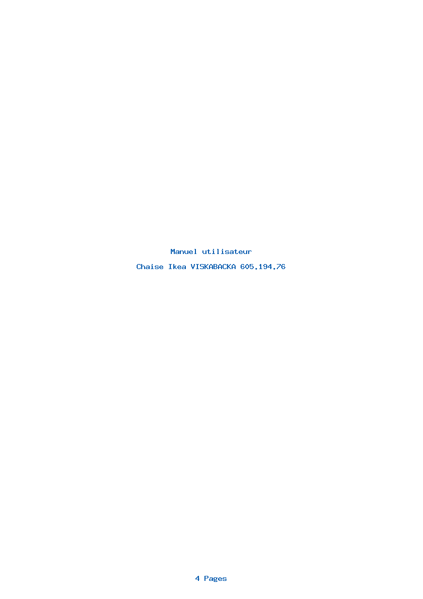Page 1 de la notice Manuel utilisateur Ikea VISKABACKA 605.194.76