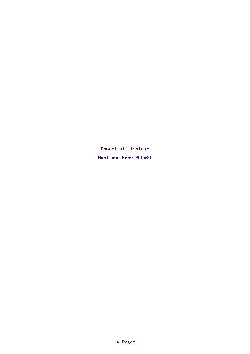 Page 1 de la notice Manuel utilisateur BenQ PL5501