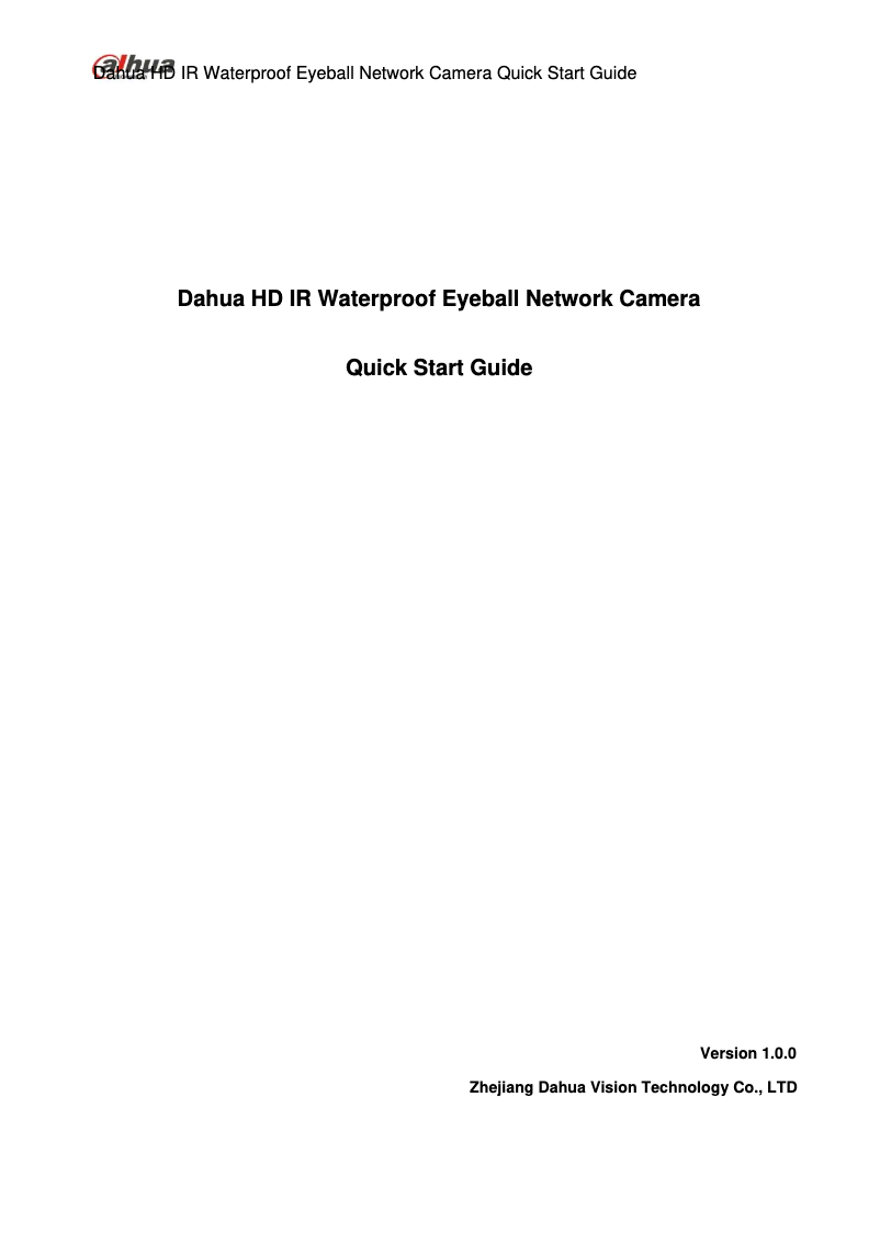 Página 1 del manual Manual de usuario Dahua Technology Lite IPC-HDW1320S