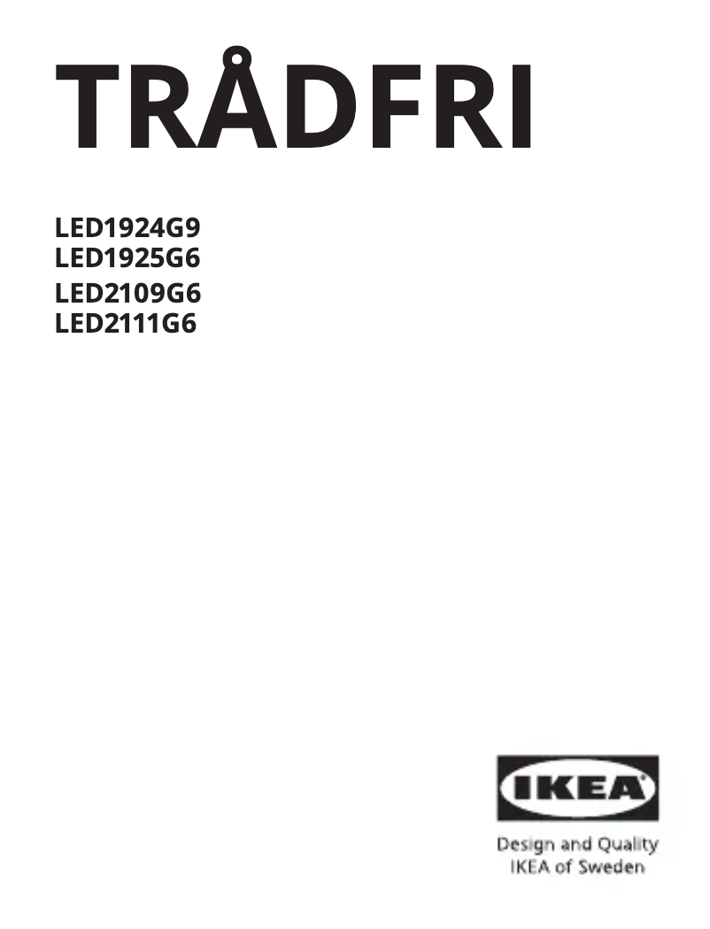 Page 1 de la notice Manuel utilisateur Ikea TRÅDFRI 504.391.97
